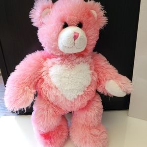 Build A Bear Workshop Pink Heart Bear Plush Valentine's Day Stuffed Animal